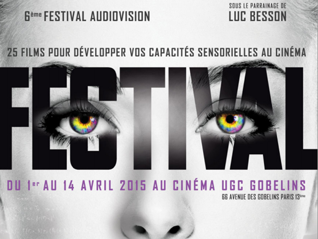 Affiche du festival du film Audiovision pour aveugles et malvoyants au cinéma UGC Gobelins du 1er au 14 avril 2015